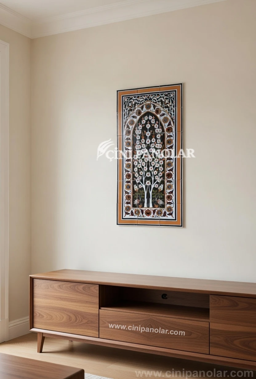 Osmanlı Kemer Desenli İznik Çini Duvar Tablosu | CT03
